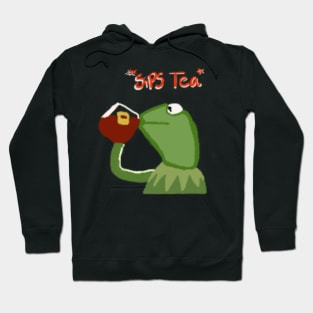 Kermit the frog drinking tea Merch Hoodie